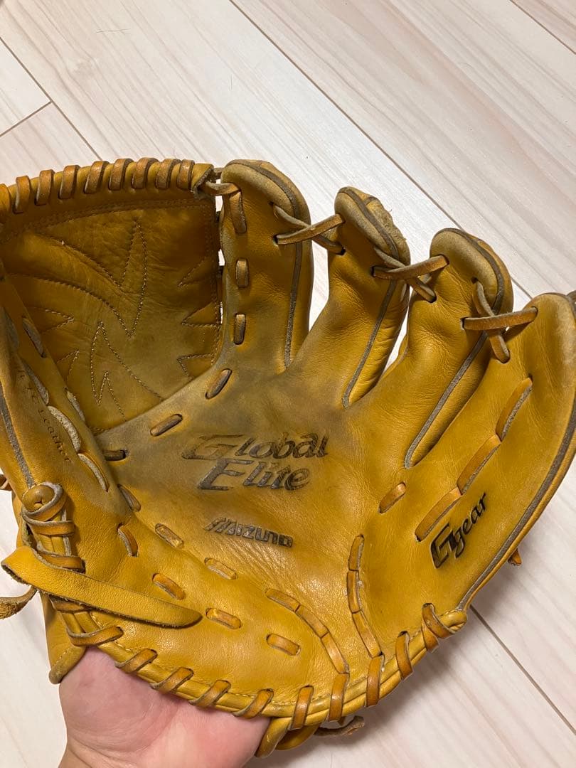 Mizuno Global Elite 軟式グローブ イエロー 良型 即使用可
