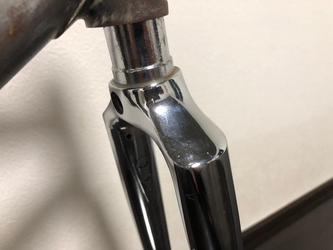 ビルダー ロードバイクフレーム 未塗装 メッキフォーク付き 直接引き取り希望