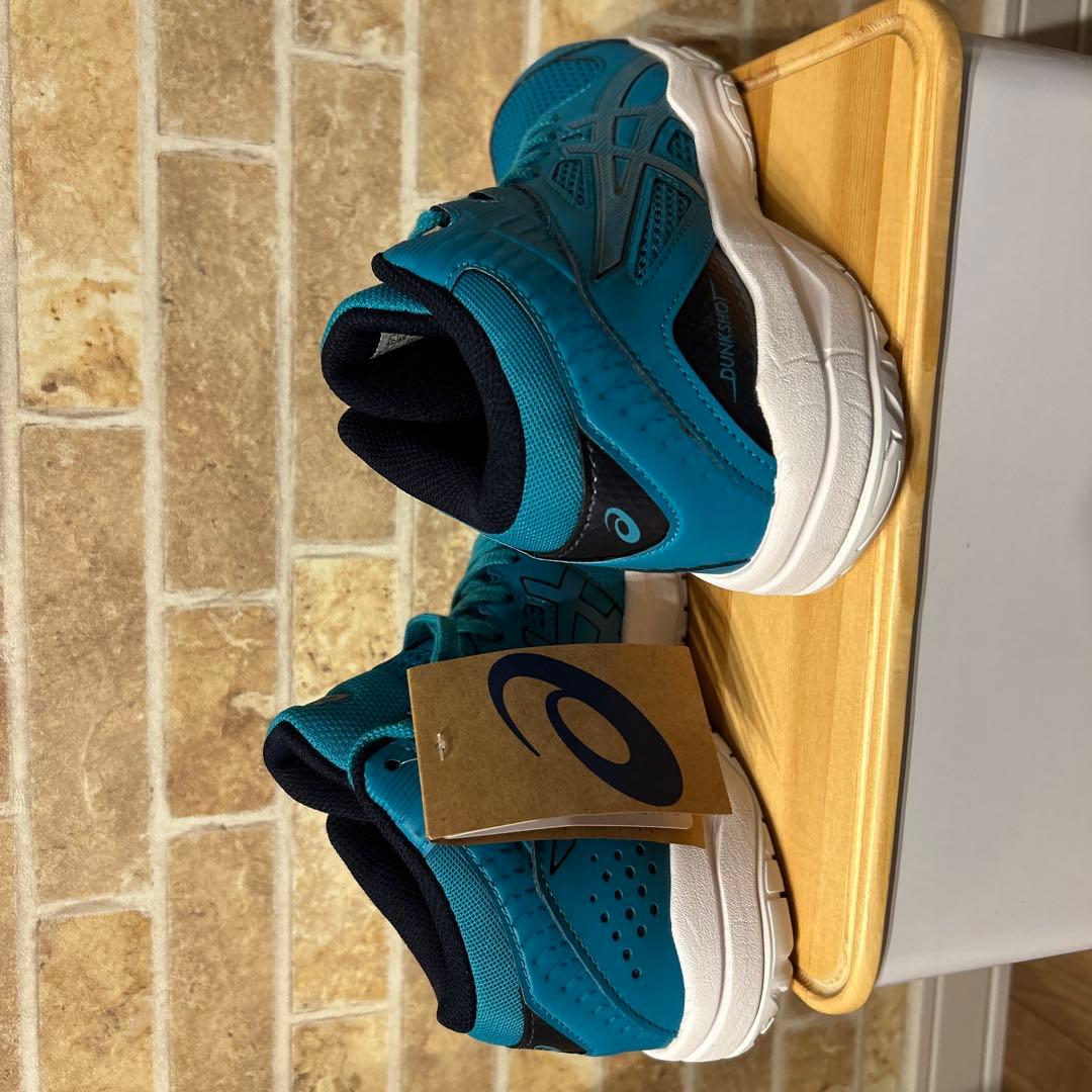 asics ターコイズ ハイカット バスケットシューズ