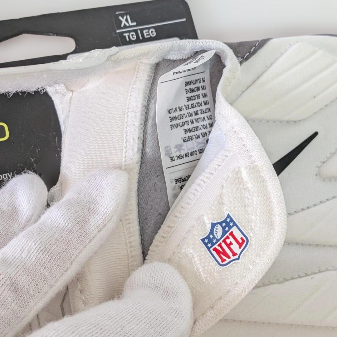 NIKE アメフトグローブ ホワイトXL保護ジェルパッド クッション性 グリップ
