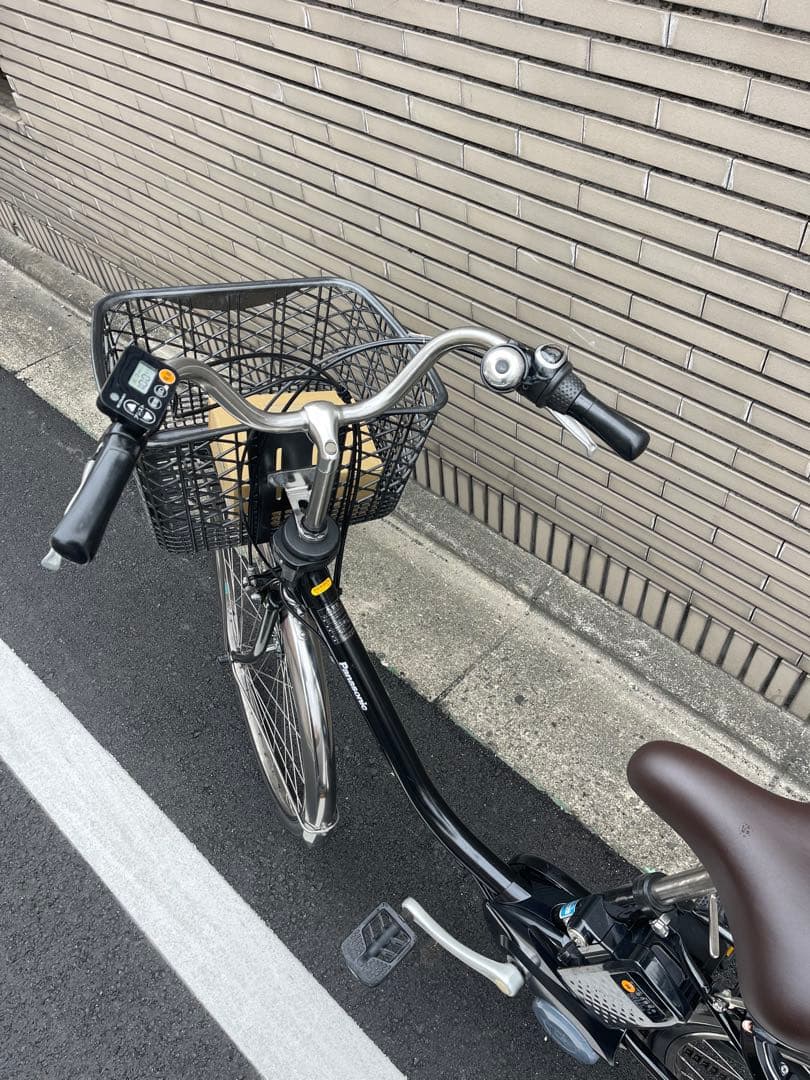 パナソニック電動アシスト自転車 ブラック 前カゴ付き26CPDE28