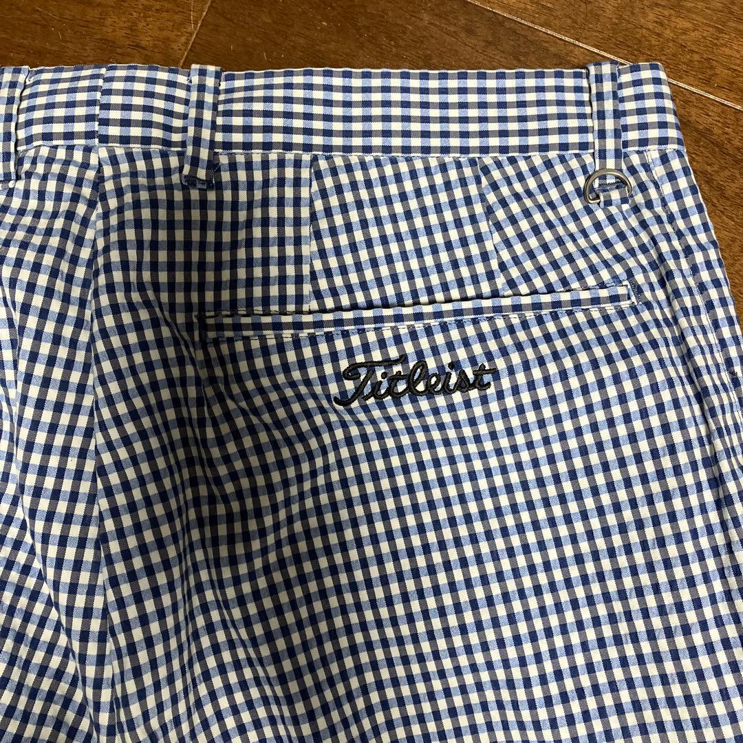 Titleist ゴルフ用パンツ 青と白のチェック柄