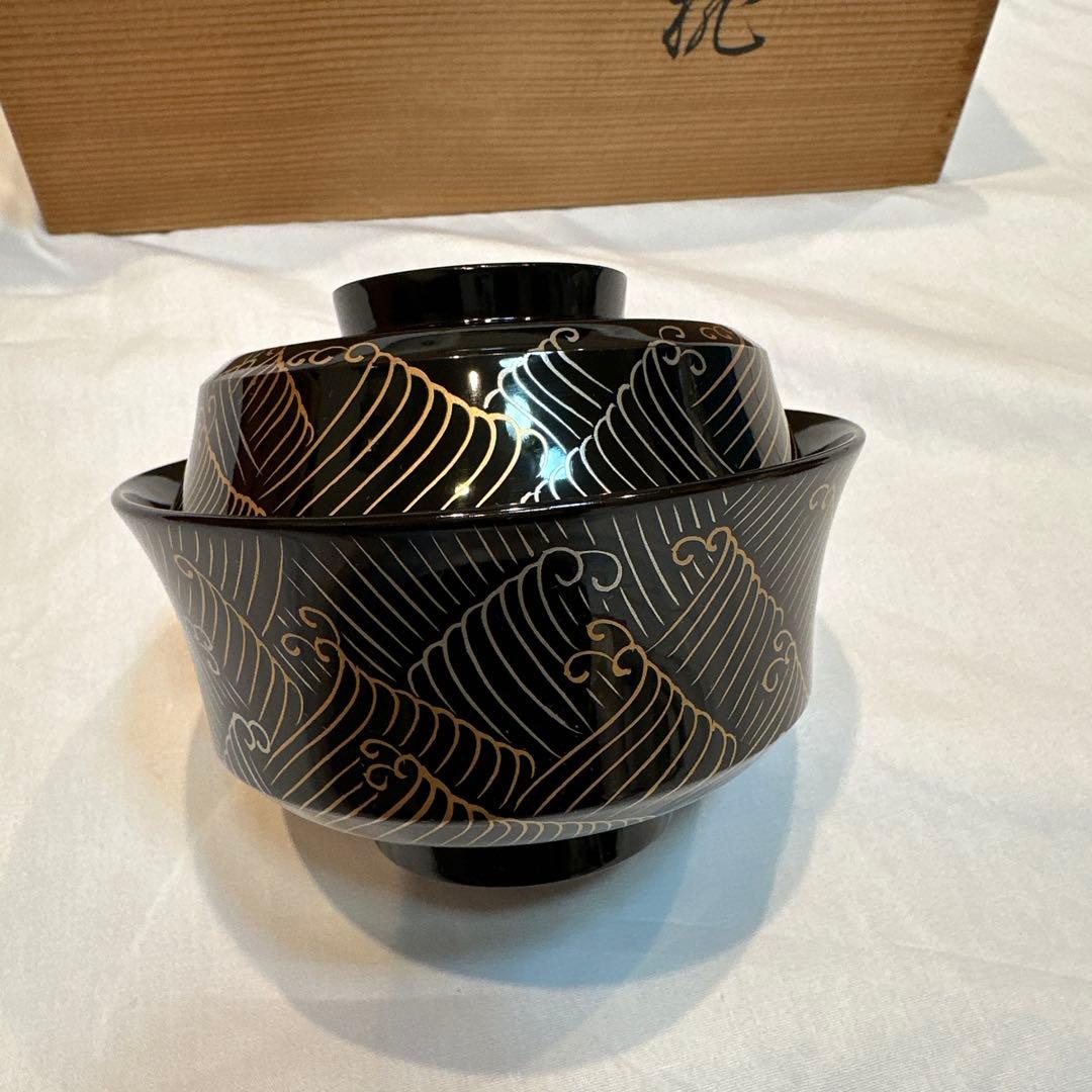 【新品未使用】象彦　夫婦蓋付きお椀　箱無し