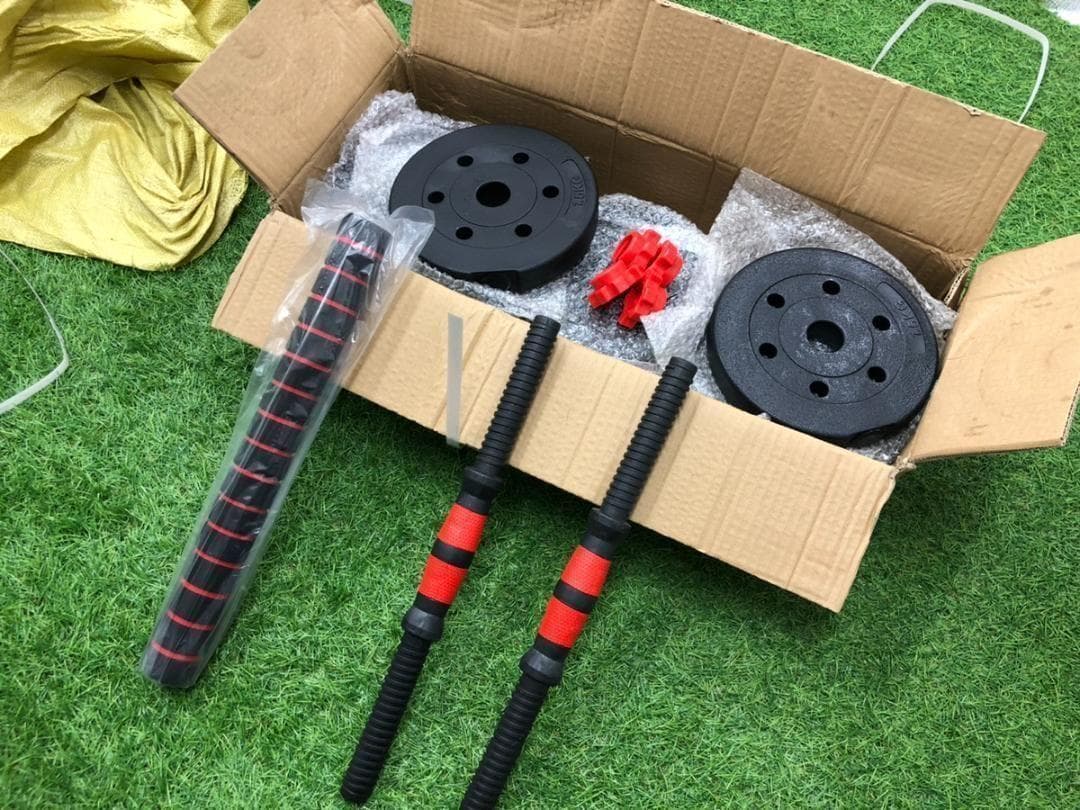 20kg×2個セット ダンベルセット バーベルも可能 計40kg 可変式 K8
