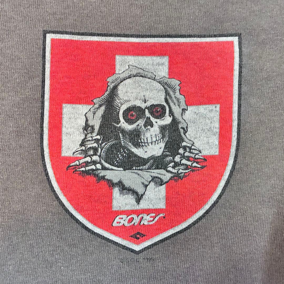 90s POWELL PERALTA BONES RIPPER 赤目Tシャツ