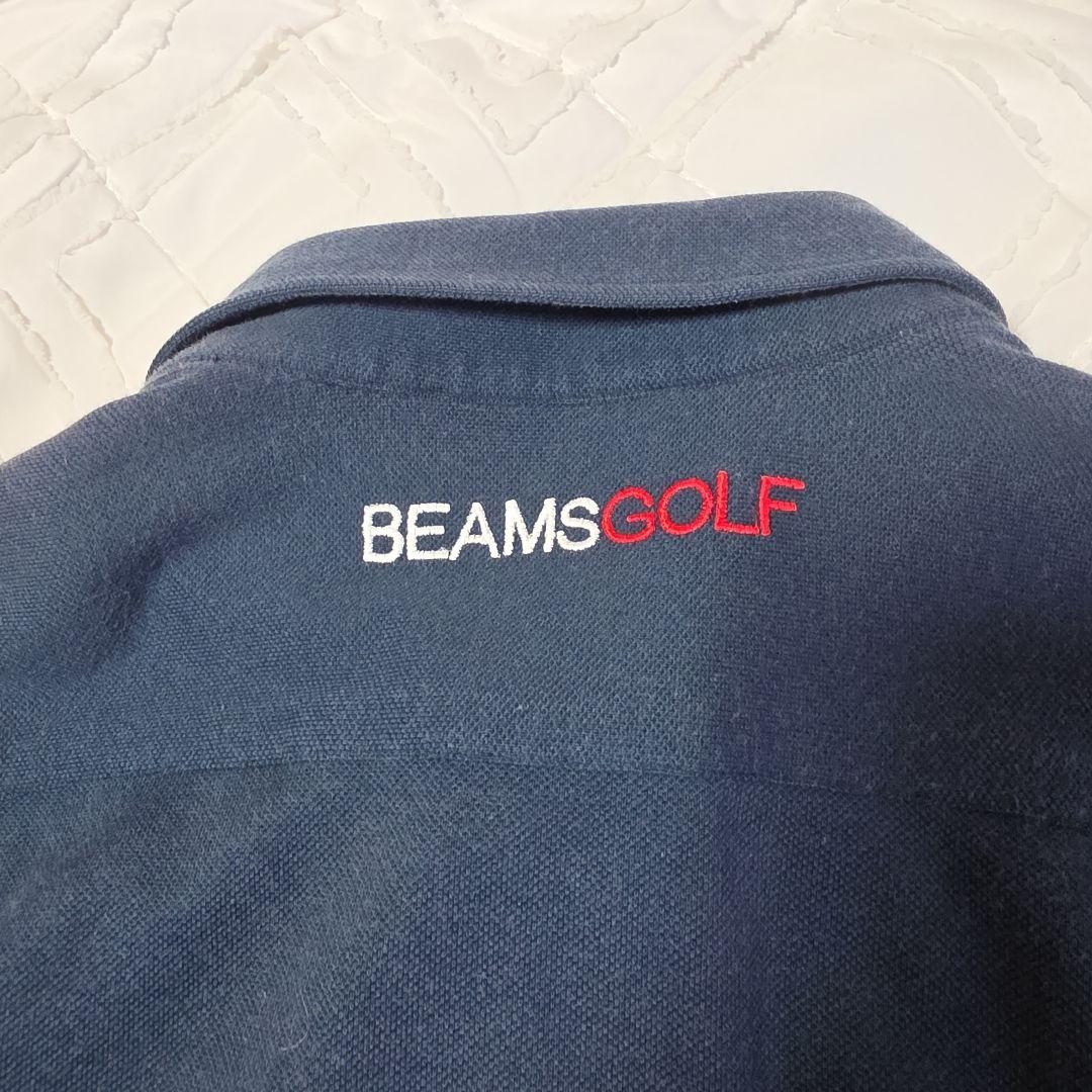 BEAMS GOLF ビームスゴルフ 大きいサイズL 半袖ポロシャツ ネイビー紺