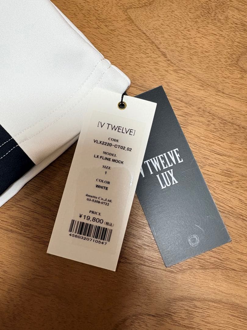 【新品タグ付】 V TWELVE L/S LINE MOCK ホワイト