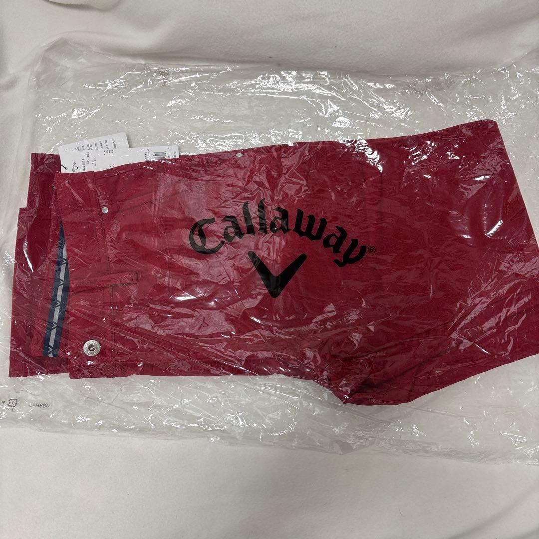 Callaway ゴルフ　メンズ　Lサイズ　赤 パンツ ボタン付き