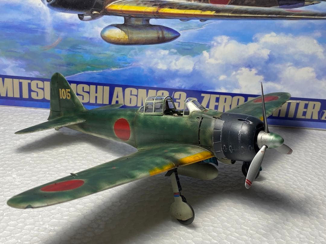 完成品　タミヤ 1/48 零戦 零式艦上戦闘機 22型　ラバウルの魔王　西沢広義