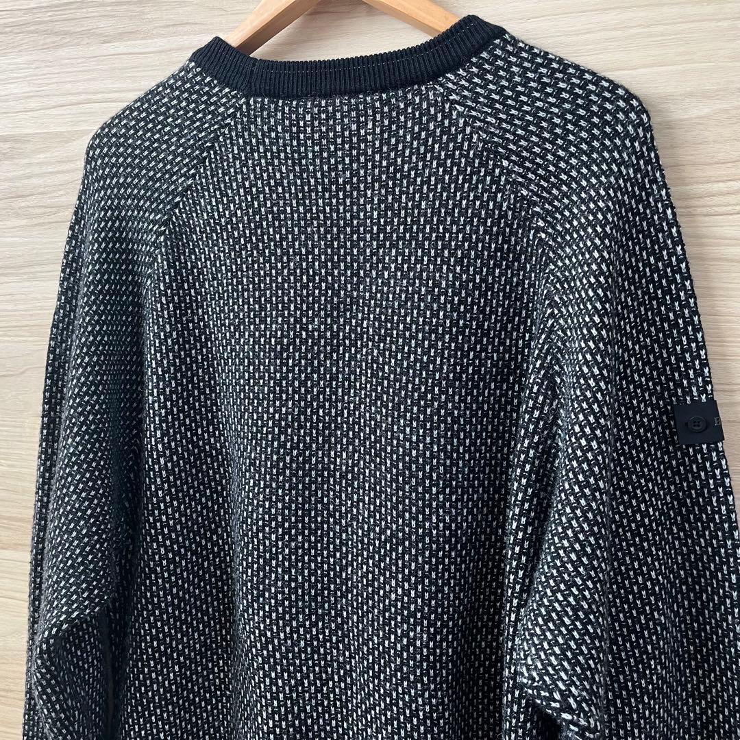 極美品★37,400円 BRIEFING メリノウールロゴニット セーター黒XL