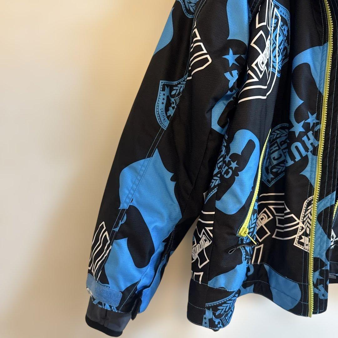 CHURスノボウェア 総柄 ブルー×ブラック M 防寒 防水
