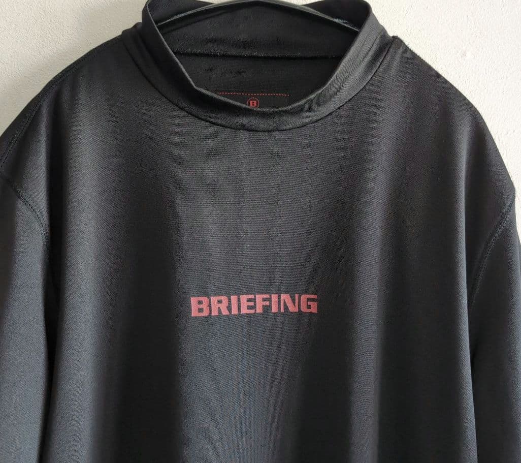 ⛳️BRIEFINGブリーフィングGOLF⛳️メンズ半袖モックネック　Lブラック