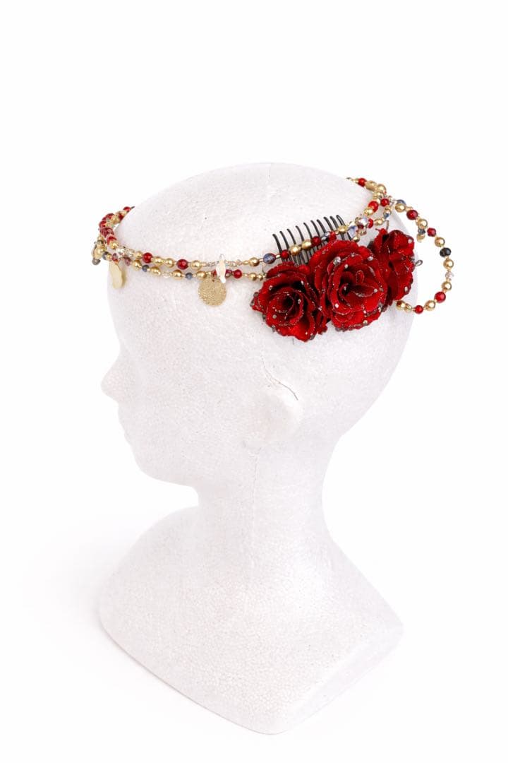 バレエ　髪飾り　ヘアアクセサリー　赤　エスメラルダ