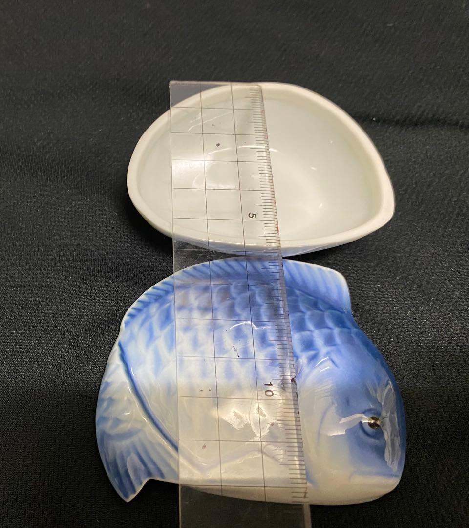 【新品】蓋付き珍味入れ 魚型陶器 5個 バラ売OK
