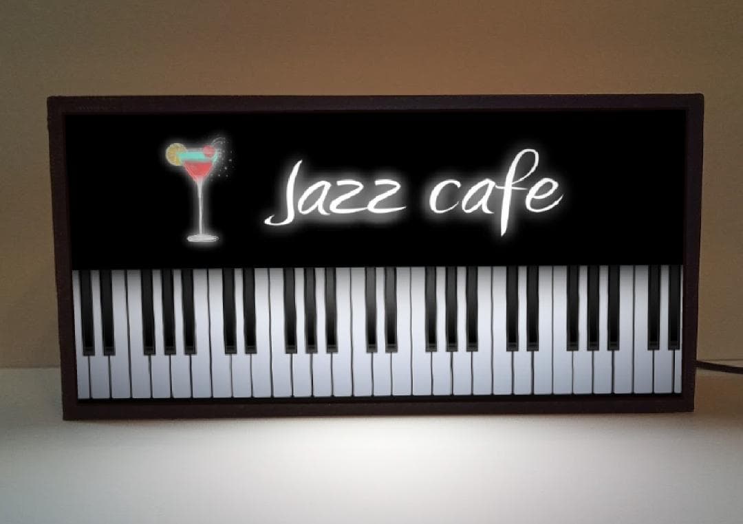 ジャズ ピアノ BAR 喫茶 カクテル カフェ 看板 置物 雑貨 ライトBOX