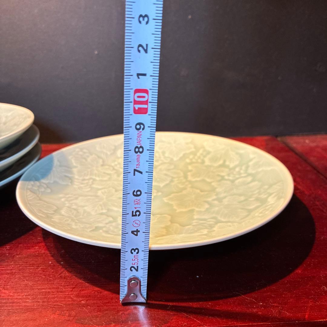 有田焼　萬泉　 青色花模様皿 約20cm高さ3cm ８枚