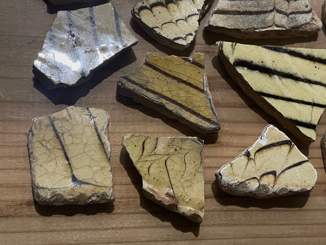 18世紀 イギリス スリップウェア陶片 F / 1700年代 アンティーク民藝
