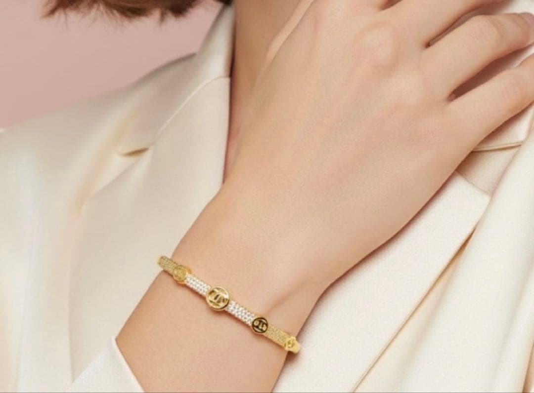 CHANEL バングル 2本セット ゴールド シルバー