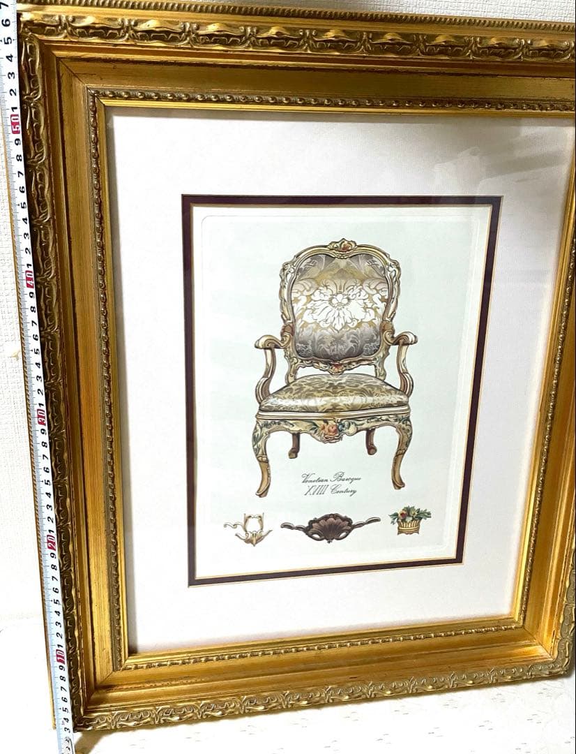クラシックチェア　額縁　絵画　アンティーク額絵