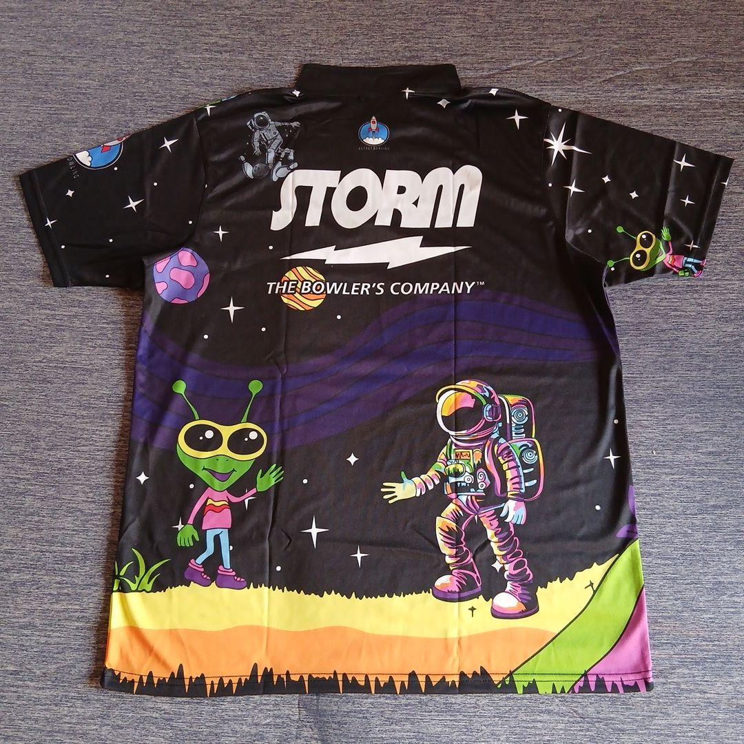 ボウリングウェア　STORM　【XL】　ブラック　宇宙人　目立つ　大きいサイズ