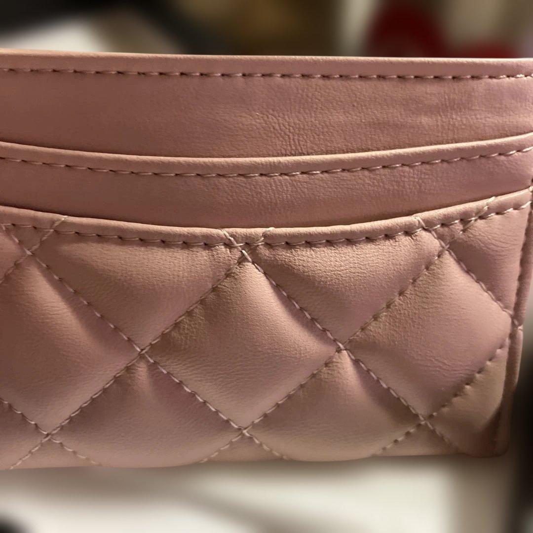ノベル♡ ピンク レザー カードケース