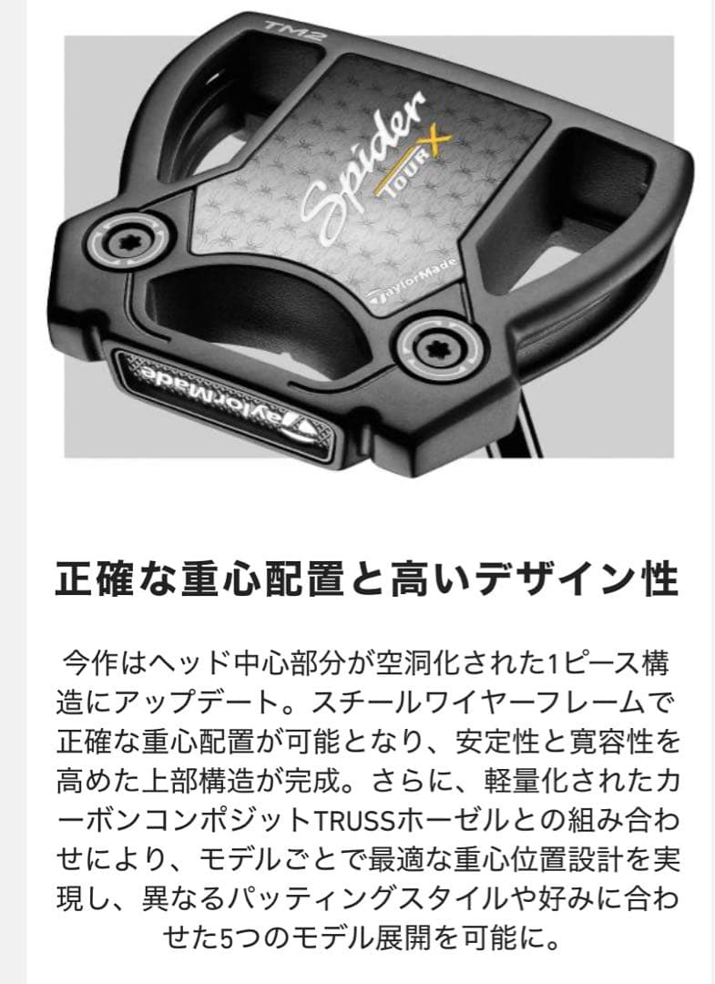 TaylorMade Spider Tour X パター　TM2
