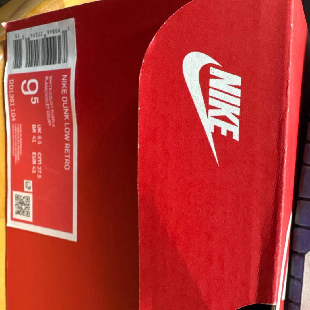 NIKE ダンクスタイル シューズ ホワイト/パープル 27.5cm