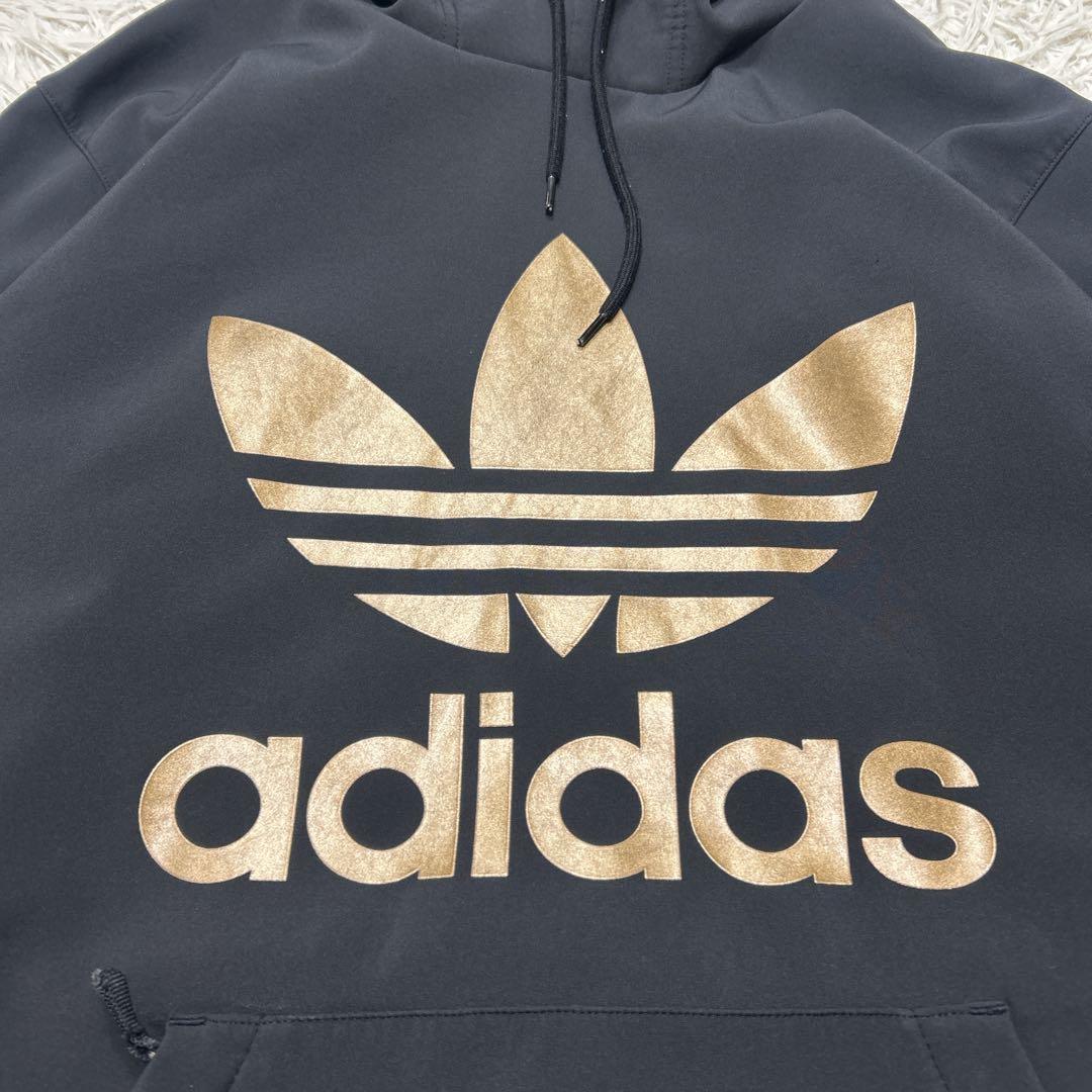 adidas 希少カラー　ゴールドロゴ　撥水パーカー　スノボウェア　デカロゴ