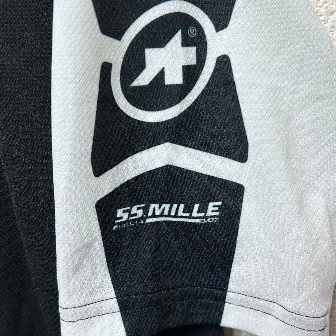 アソス SS MILLE サイクルジャージ 半袖 XL ビッグサイズ 黒白