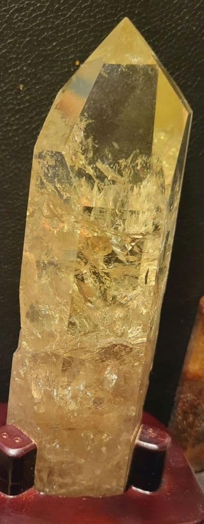 ！最安値！！財運！！最強金運アップ！天然シトリン水晶！！流木台座付き