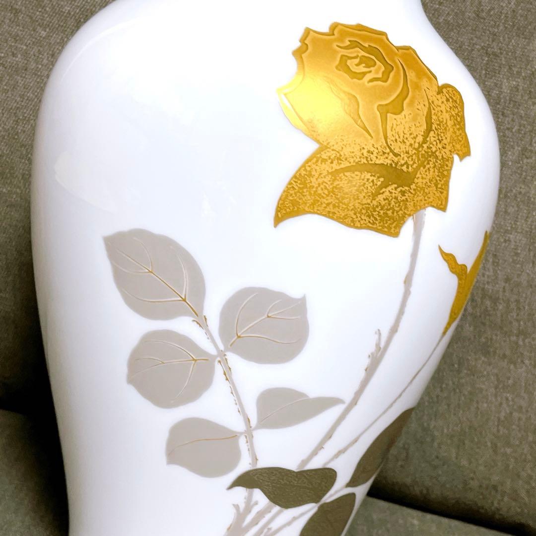 大倉陶園 金蝕バラ 大きめ花器 約36cm 花瓶