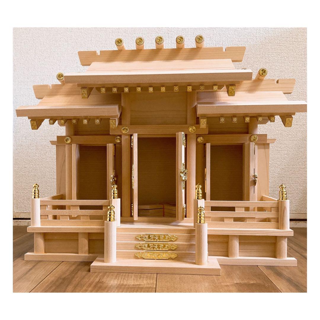 神棚 屋根違い 三社  小 14号