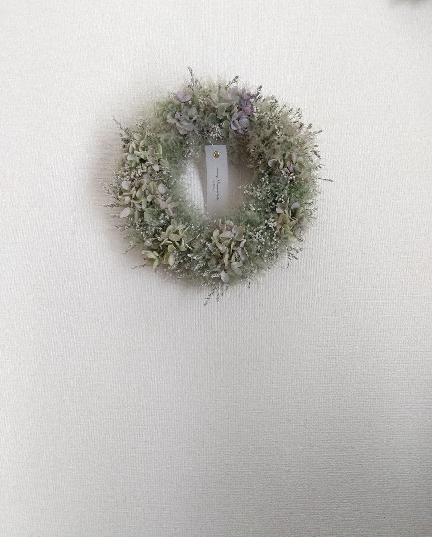 スモークツリーと紫陽花のナチュラルリース