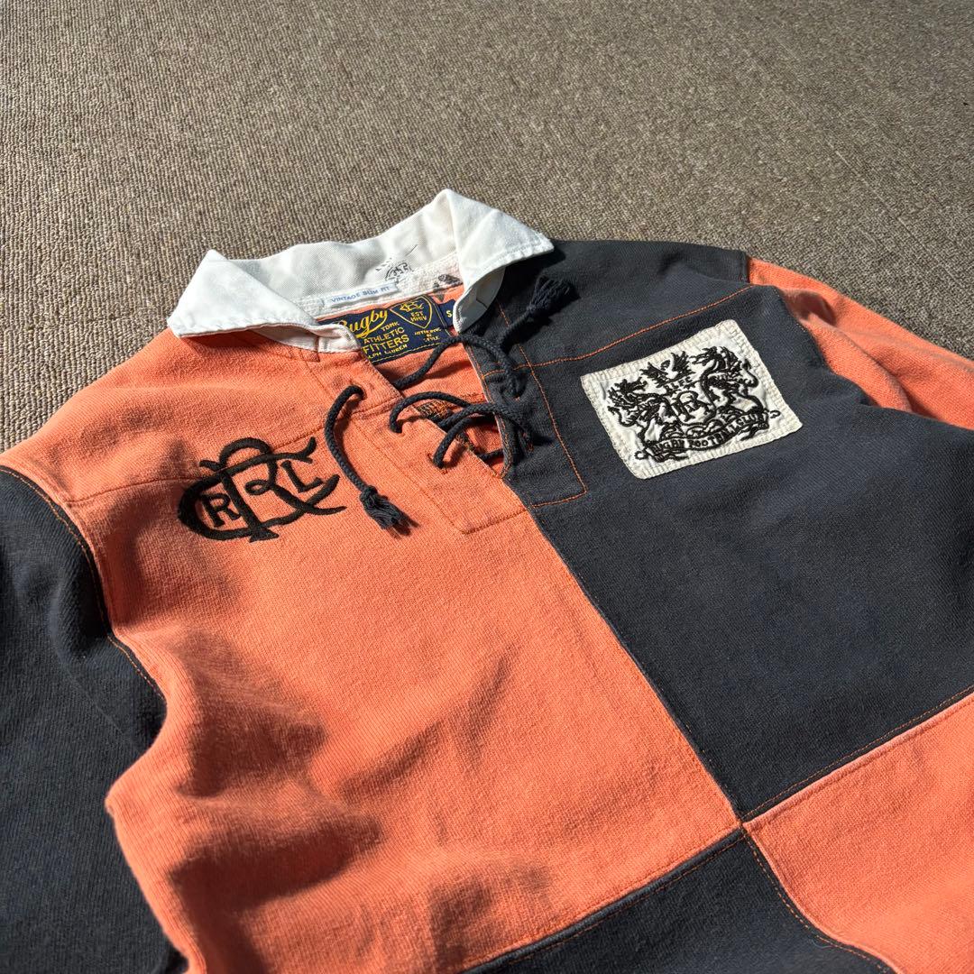 RUGBY RALPH LAUREN ボーダー ラガーシャツ レースアップ