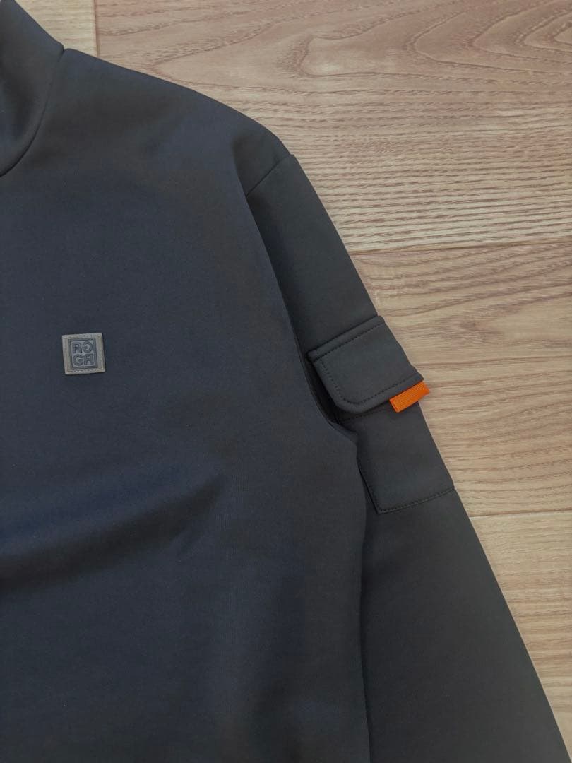 ラフロッグ　バックフレームロゴモックネックシャツ　ブラック　新品