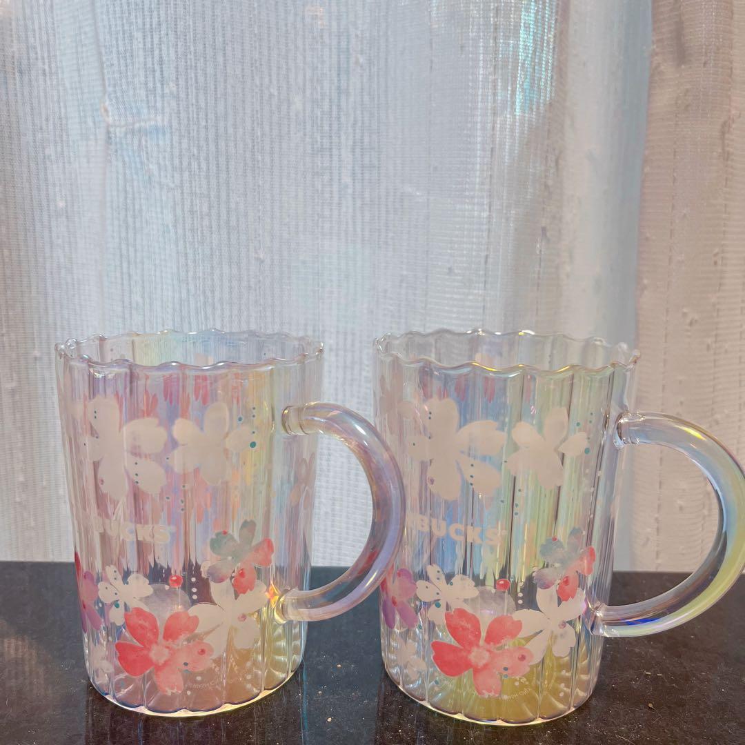 スタバさくら⭐︎Starbucks SAKURA2020 ガラスマグ×2コ