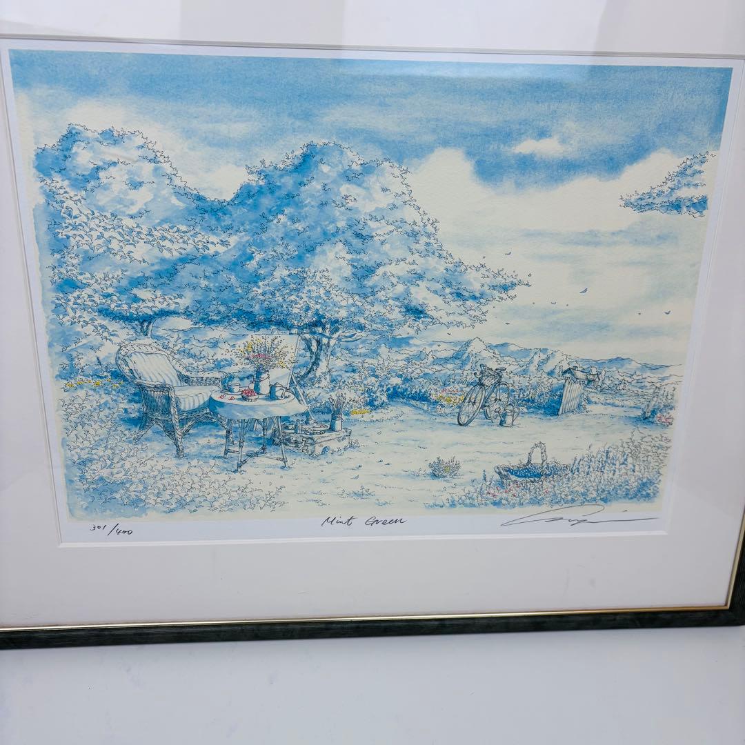 【美品】内田新哉リトグラフ　mint green ミントグリーン301/400