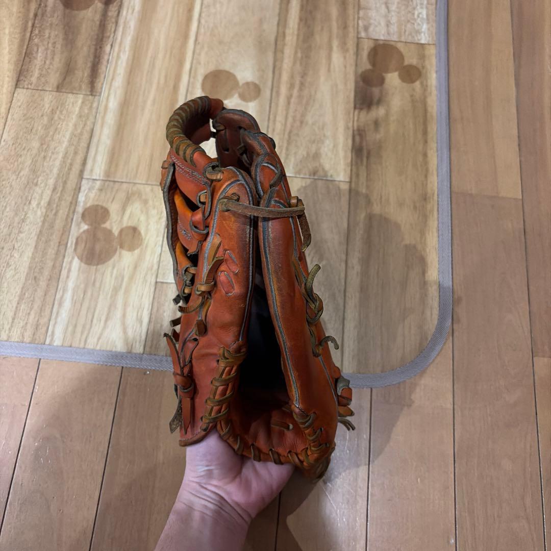 オレンジ レザー 硬式野球グローブ