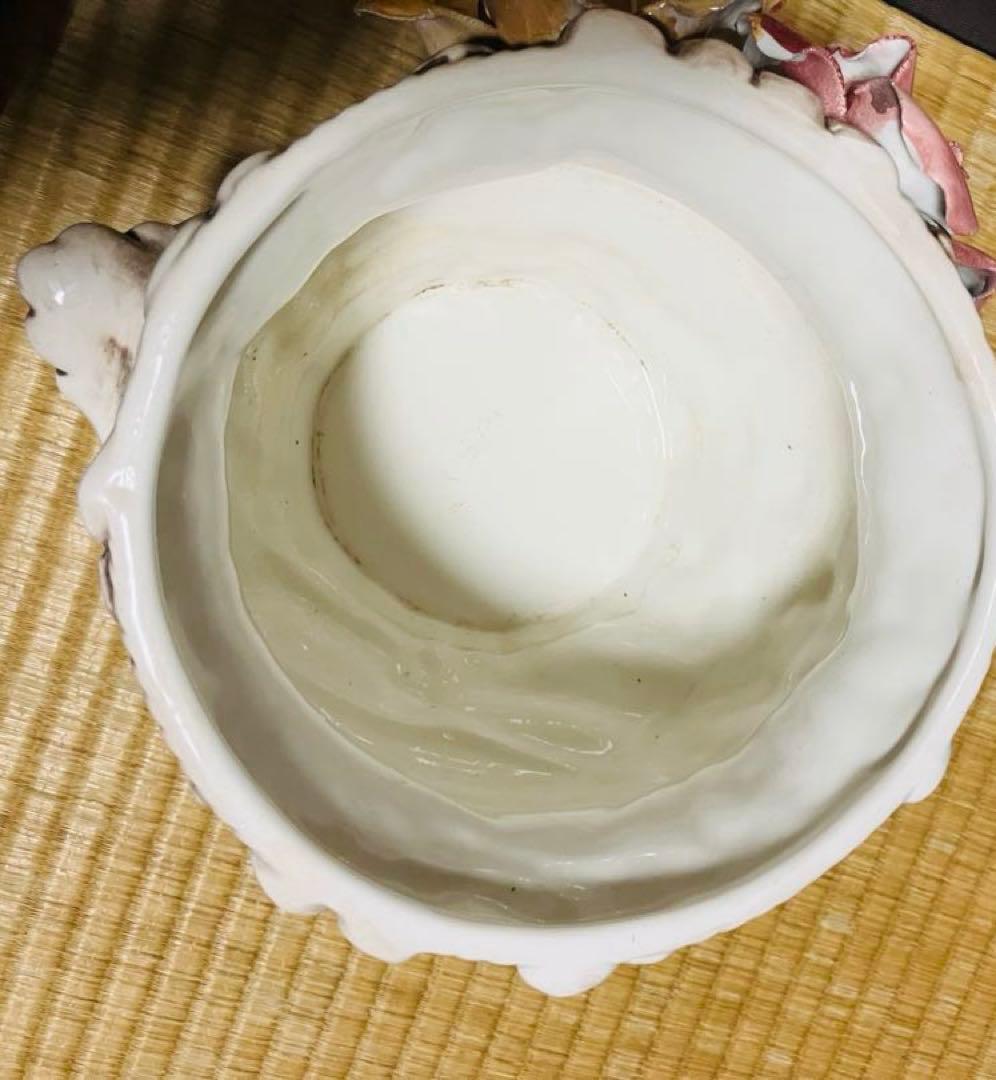 イタリア製カポディモンテ 陶花 コラム&ポットインテリア クラシック 花台