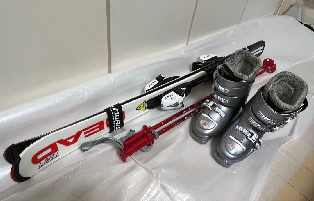スキーセット　HEAD(117cm)、ブーツ(21cm)、ストック(86cm)