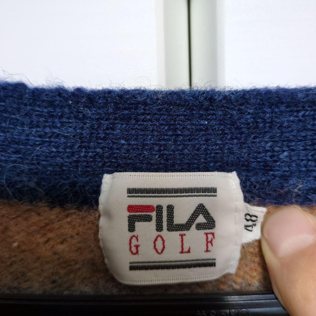 Vintage FILA GOLF　マルチボーダーモヘアニットカーディガン