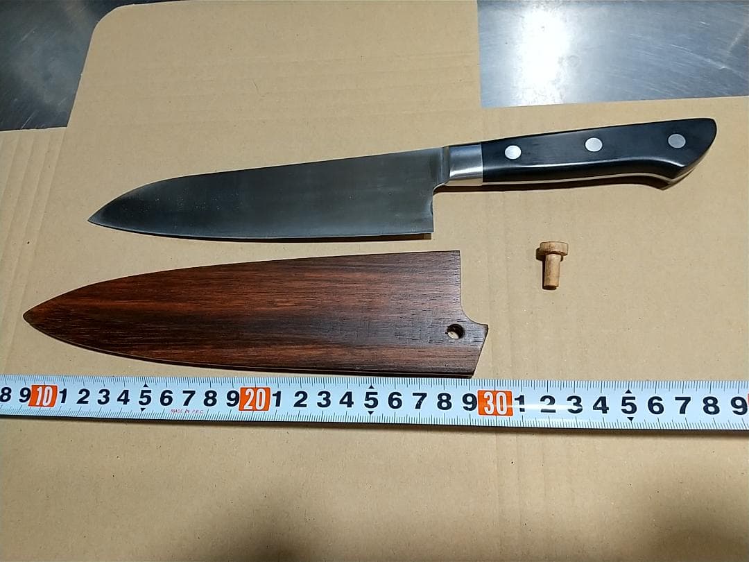 ◆牛刀用の鞘（さや）　縞黒檀　刃渡り20㎝まで　未使用品