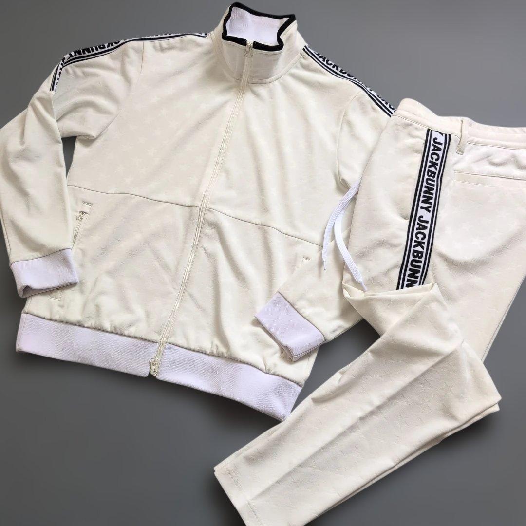 【美品】ジャックバニーゴルフ　サイドライン星デザインセットアップ上下　L