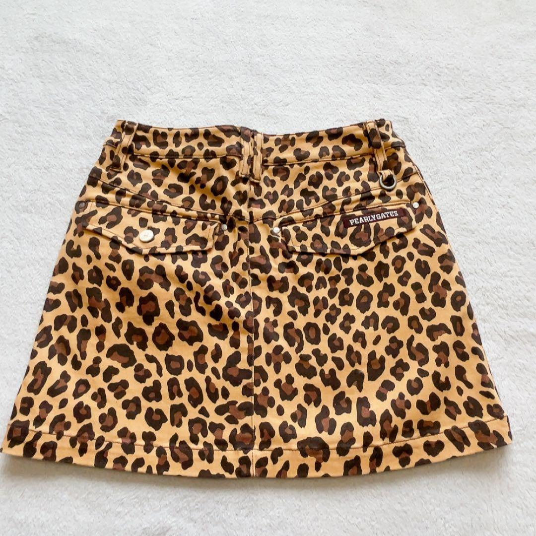 美品　パーリーゲイツ　セットアップ　ポロシャツ　スカート　レオパード　ヒョウ　豹