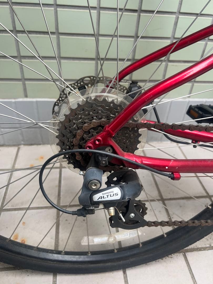 TREK FX1 2024 クロスバイク Sサイズ レッド 前カゴ付き