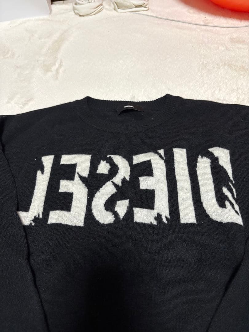 DIESEL ブラック ロゴセーター
