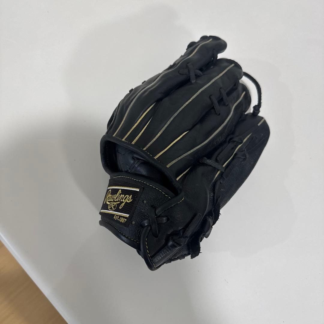 Rawlings 軟式　左利き外野用グローブ 黒