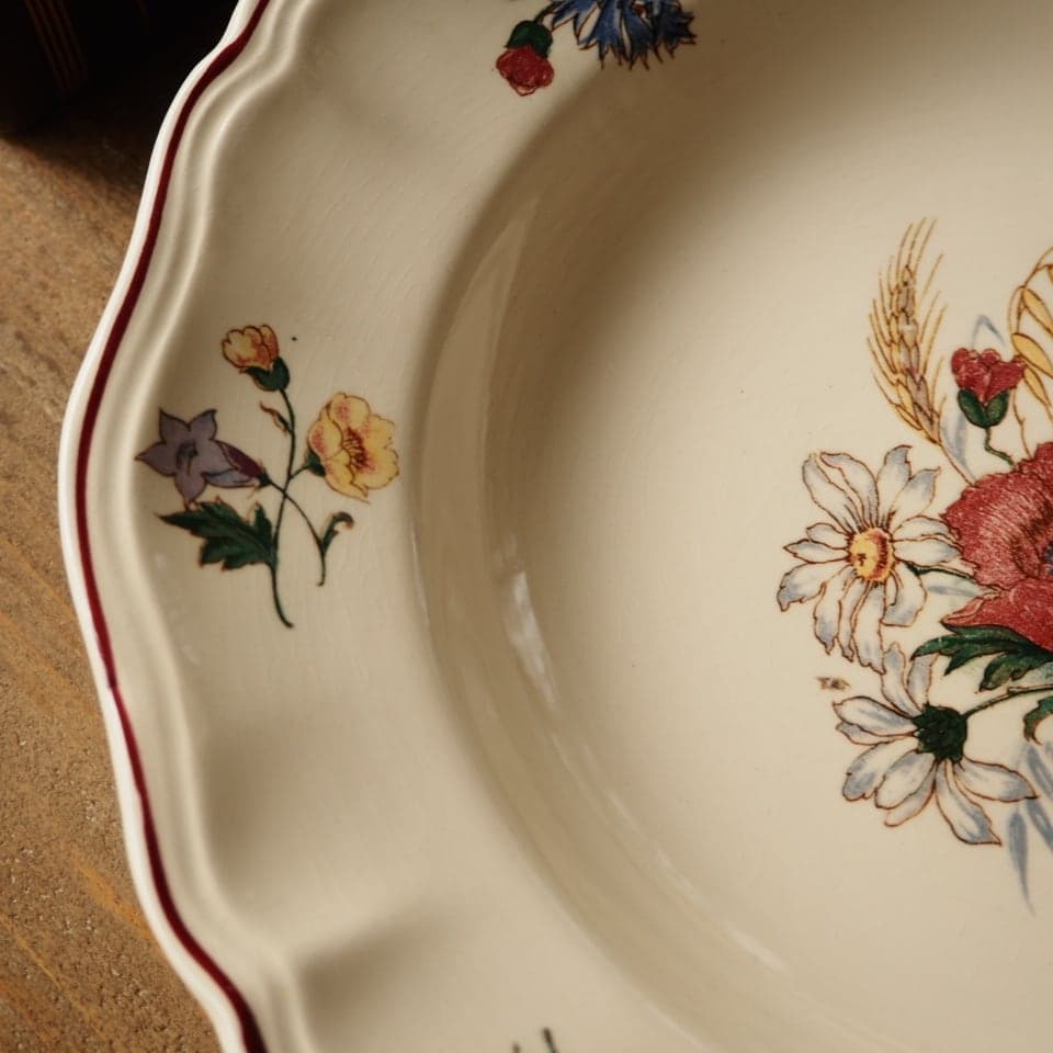 Sarreguemines　花々の囁き　サルグミンヌの深皿A　F1
