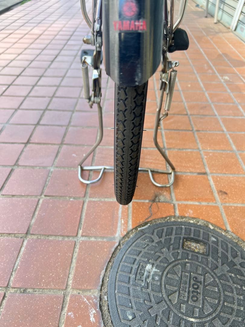 関西限定ヤマハ電動アシスト自転車タイヤ26インチバッテリー 8.7Ah ブラウン