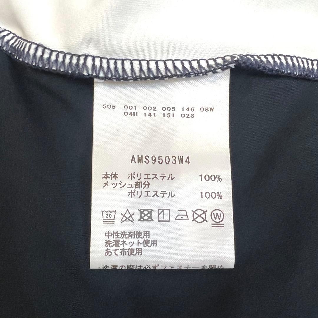 【and per se】 メンズ ジップ スタンドカラー ドライシャツ 紺 L